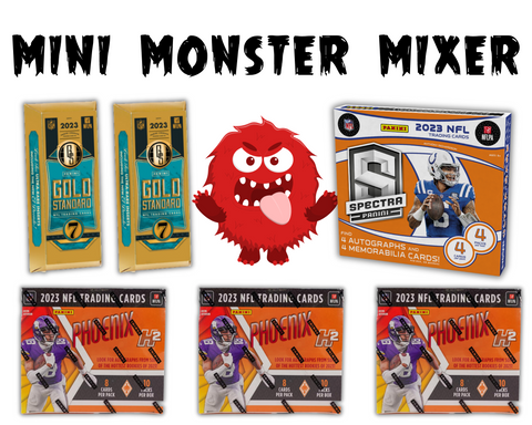 6 Box 2023 Football Mini Monster Mixer - (1) Spectra, (2) Gold Standard and (3) Phoenix H2 - PYT Style