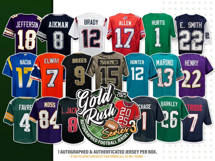 🚨NEW🚨 2025 Gold Rush Autographed Football Jersey - Single