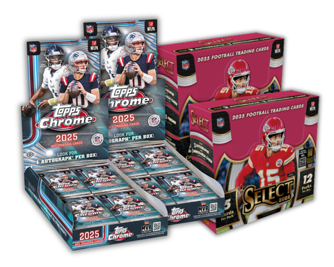 4 Box 2025 Football Mixer - 2x Select and 2x Topps Chrome Hobby - Pick Your Team Style