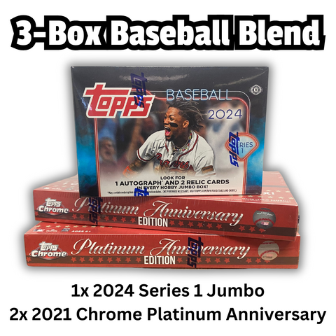 3 Box Topps Baseball Mixer - 1x 2024 Series 1 JUMBO and 2x 2021 Chrome Platinum Anniversary - Random Teams