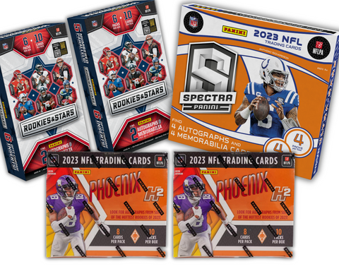 5-Box 2023 Football Mixer - (1) Spectra, (2) Rookies & Stars and (2) Phoenix H2 - Breaks When Fillers Fill