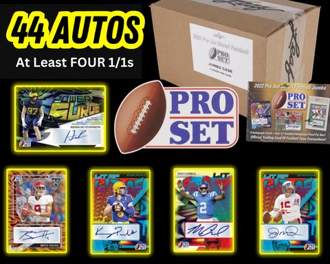🚨44 AUTOS🚨 2022 Leaf Pro Set Metal Football JUMBOS - 4 Box Half Case Break #2 - Left Side Serial Numbers