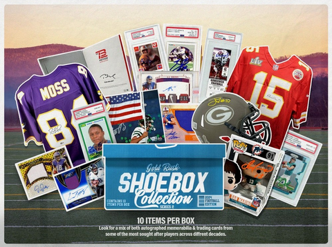 2024 Gold Rush Football Shoebox - 10 Auto'd and Authenticated Items - Random Hit Style