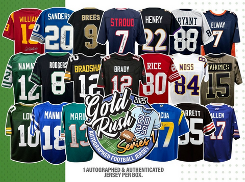 2025 Gold Rush Autographed Football Jersey - Single Box Break - PYD Style #3