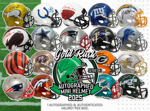 🚨NEW🚨 2025 Gold Rush Autographed Mini Helmets - 12 Box FULL Case Break - Random Divs - GUARANTEED MINI HELMET