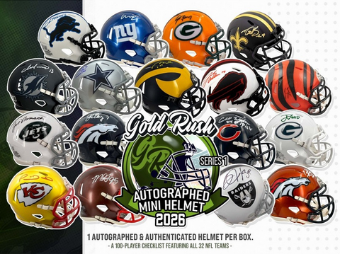 2026 Gold Rush Mini Helmet - Single Box Filler Break #1 - CHI, SF and BUF in Optic Half Randomed