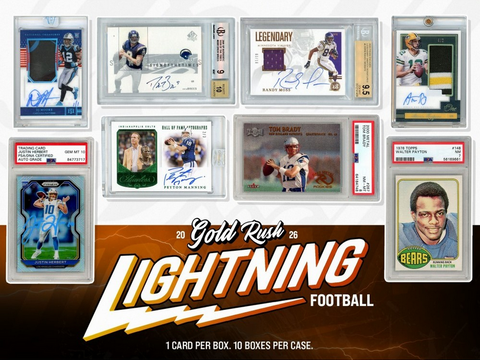 🚨NEW🚨 2026 Gold Rush Lightning Football - 10 Box FULL CASE Break - Random Team Style