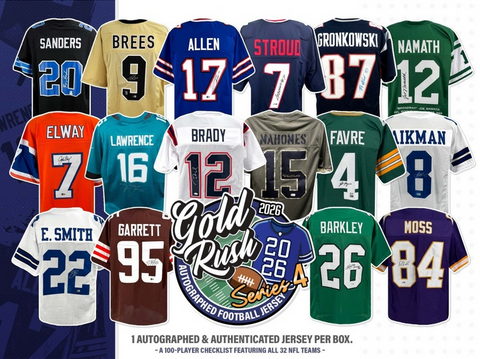 2026 GR Auto'd FB Jersey - Single Box Filler Break #1 - Random Teams - NO, JAX and LAC in Chrome 3-Boxer Randomed