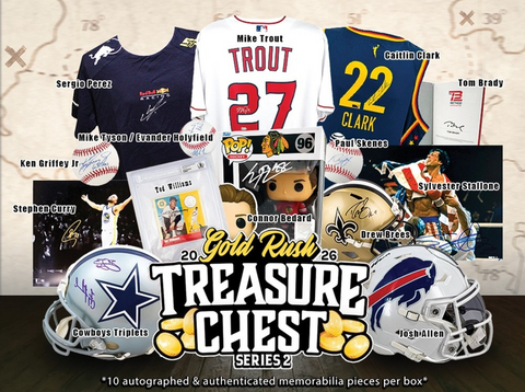 2026 Gold Rush Treasure Chest - 10 Auto'd & Authenticated Items - Random Hit Style #1