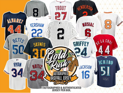 2026 Gold Rush Autographed Baseball Jersey - Single Box Break - PYD Style #1