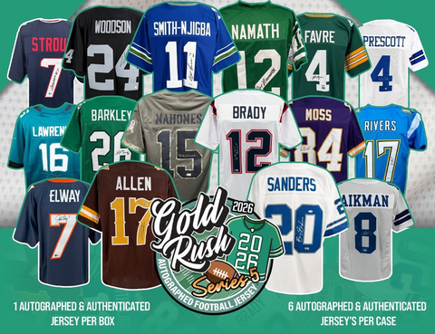2026 Gold Rush Autographed Football Jersey - Single Box Break - PYD Style #1