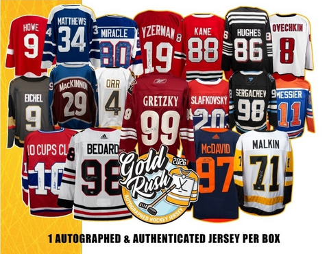 (1) 2026 Gold Rush Autographed Hockey Jersey #1 - 4x Random Teams per Spot