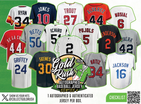 2026 Gold Rush Autographed Baseball Jersey - Single Box Break - PYD Style #1